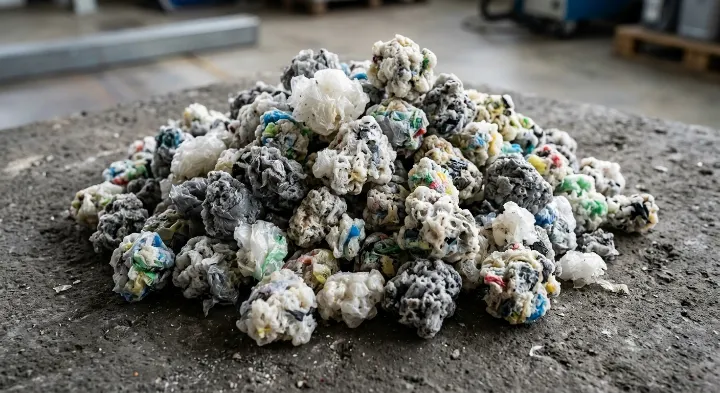 Agglomerated flexible plastic