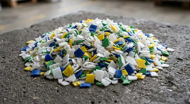 Recycled HDPE flakes
