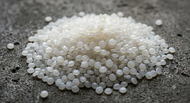Pile of recycled LDPE granules