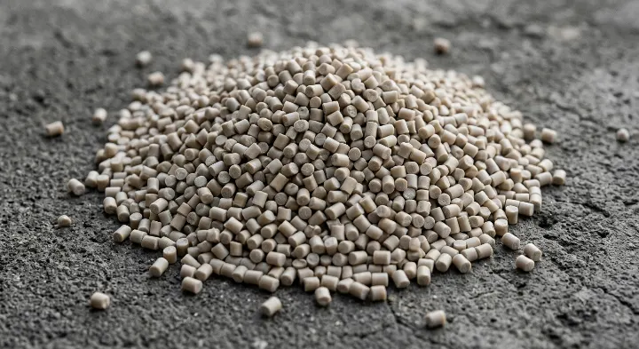 Pile of recycled PP granules